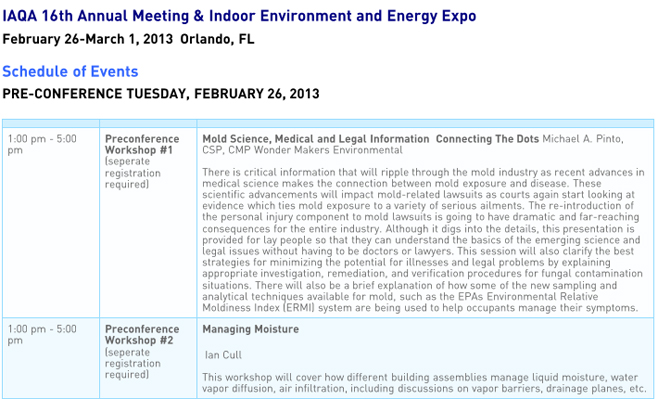 IAQA 16th Expo 2013 Indoor Environment & Energy Expo_day1