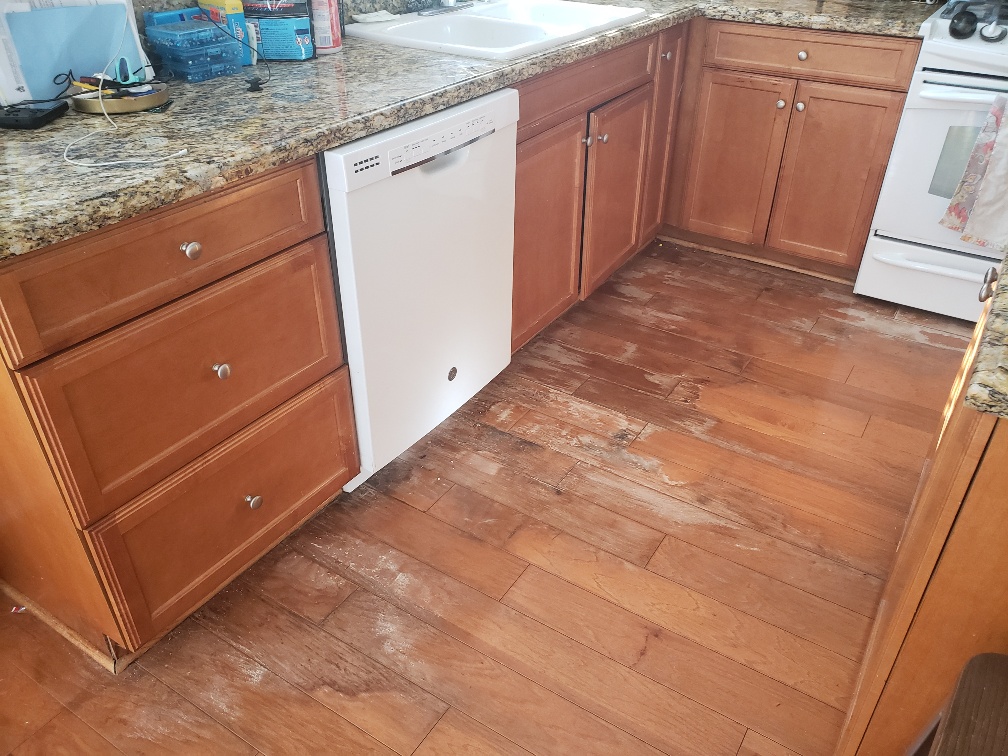 water damage from dishwasher