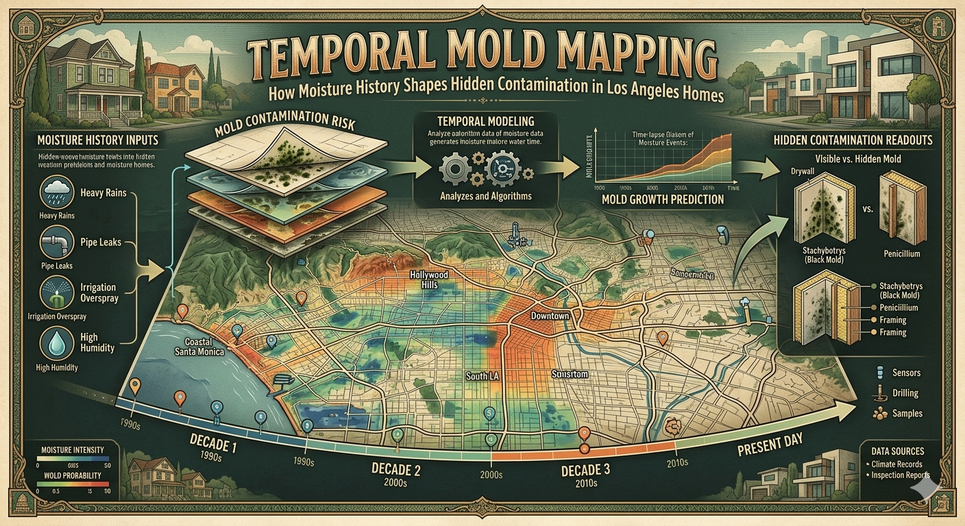 FunGuy Mold Inspections | Temporal Mold Mapping: How Moisture History Shapes Hidden Contamination in Los Angeles Homes